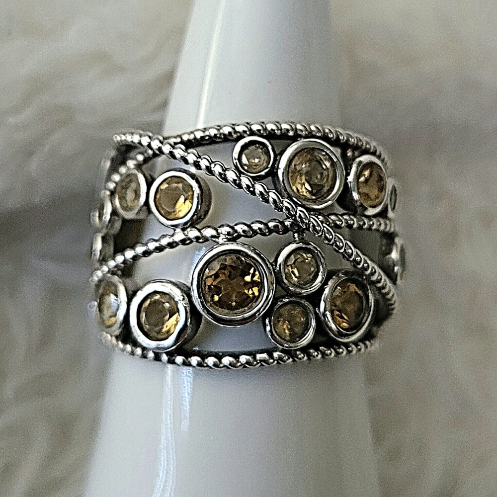 Geniune Citrine SS Ring